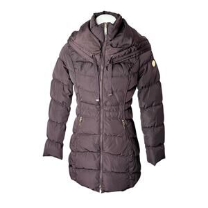 Laundry by Shelli Segal Purple Puffer Jacket Coat XS Mid Length Winter